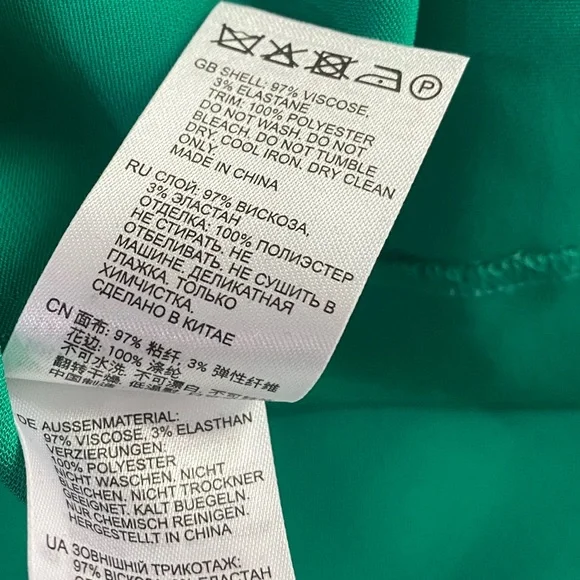 REISS Layla Green Crepe Bodycon Sleeveless Round Neck Midi Dress SZ 8P - Picture 7 of 11